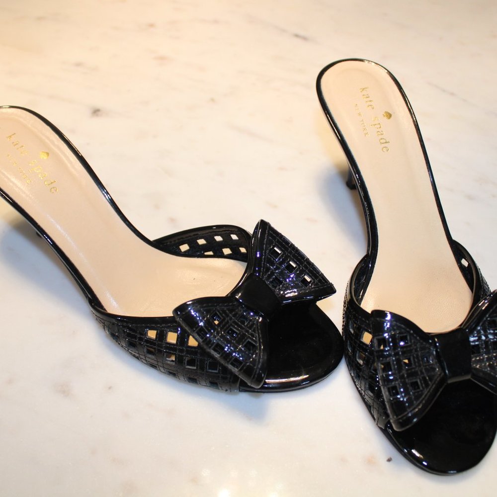 KATE SPADE black patent leather heels